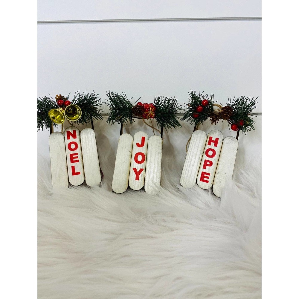 3 Farmhouse Ornaments Christmas Tree Decor